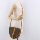 SAINT LAURENT Shoulder Bag PVC Canvas Beige Gold Auth bs36115-25