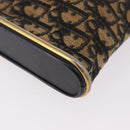 Christian Dior Trotter Canvas Shoulder Bag Navy Gold Auth bs36117-10