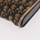 Christian Dior Trotter Canvas Shoulder Bag Navy Gold Auth bs36117-11