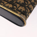 Christian Dior Trotter Canvas Shoulder Bag Navy Gold Auth bs36117-12