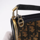 Christian Dior Trotter Canvas Shoulder Bag Navy Gold Auth bs36117-14