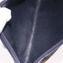 Christian Dior Trotter Canvas Shoulder Bag Navy Gold Auth bs36117-16