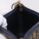 Christian Dior Trotter Canvas Shoulder Bag Navy Gold Auth bs36117-17