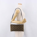 Christian Dior Trotter Canvas Shoulder Bag Navy Gold Auth bs36117-19