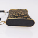 Christian Dior Trotter Canvas Shoulder Bag Navy Gold Auth bs36117-5