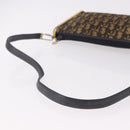 Christian Dior Trotter Canvas Shoulder Bag Navy Gold Auth bs36117-7