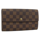 LOUIS VUITTON Damier Ebene Portefeuille Sarah Long Wallet N60491 LV Auth bs36121-1