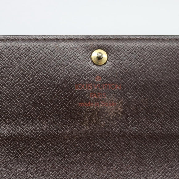 LOUIS VUITTON Damier Ebene Portefeuille Sarah Long Wallet N60491 LV Auth bs36121