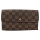 LOUIS VUITTON Damier Ebene Portefeuille Sarah Long Wallet N60491 LV Auth bs36121-13
