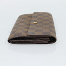 LOUIS VUITTON Damier Ebene Portefeuille Sarah Long Wallet N60491 LV Auth bs36121-4