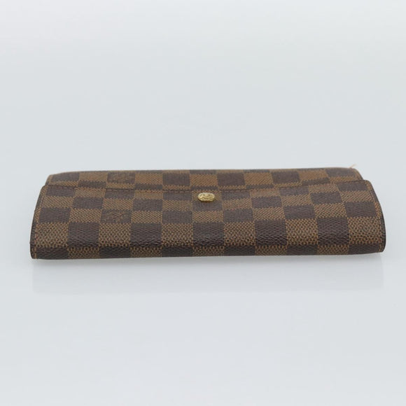 LOUIS VUITTON Damier Ebene Portefeuille Sarah Long Wallet N60491 LV Auth bs36121