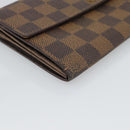 LOUIS VUITTON Damier Ebene Portefeuille Sarah Long Wallet N60491 LV Auth bs36121-14