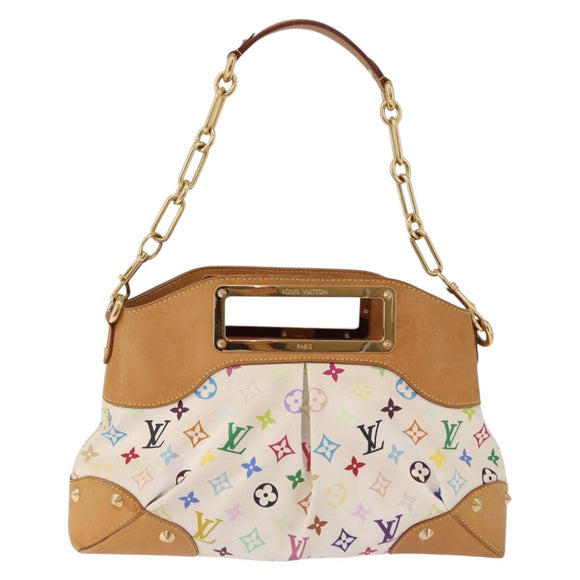 LOUIS VUITTON Monogram Multicolor Judy MM Bag 2way White M40255 LV Auth bs36132A