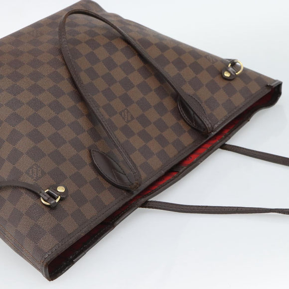 LOUIS VUITTON Damier Ebene Neverfull MM Tote Bag N51105 LV Auth bs36133