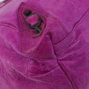 BALENCIAGA The Drum Hand Bag Leather Purple 232732 Auth bs36143V-9