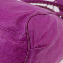 BALENCIAGA The Drum Hand Bag Leather Purple 232732 Auth bs36143V-16
