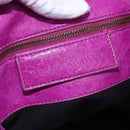 BALENCIAGA The Drum Hand Bag Leather Purple 232732 Auth bs36143V-18