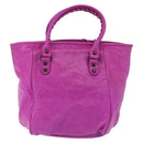 BALENCIAGA The Drum Hand Bag Leather Purple 232732 Auth bs36143V-2