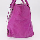 BALENCIAGA The Drum Hand Bag Leather Purple 232732 Auth bs36143V-3