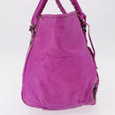 BALENCIAGA The Drum Hand Bag Leather Purple 232732 Auth bs36143V-4