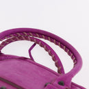 BALENCIAGA The Drum Hand Bag Leather Purple 232732 Auth bs36143V-8