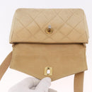 CHANEL Matelasse Waist bag Lamb Skin Beige Gold CC Auth bs36144-10
