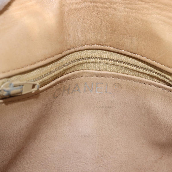 CHANEL Matelasse Waist bag Lamb Skin Beige Gold CC Auth bs36144