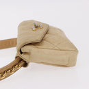CHANEL Matelasse Waist bag Lamb Skin Beige Gold CC Auth bs36144-4