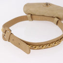 CHANEL Matelasse Waist bag Lamb Skin Beige Gold CC Auth bs36144-7