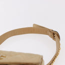 CHANEL Matelasse Waist bag Lamb Skin Beige Gold CC Auth bs36144-8