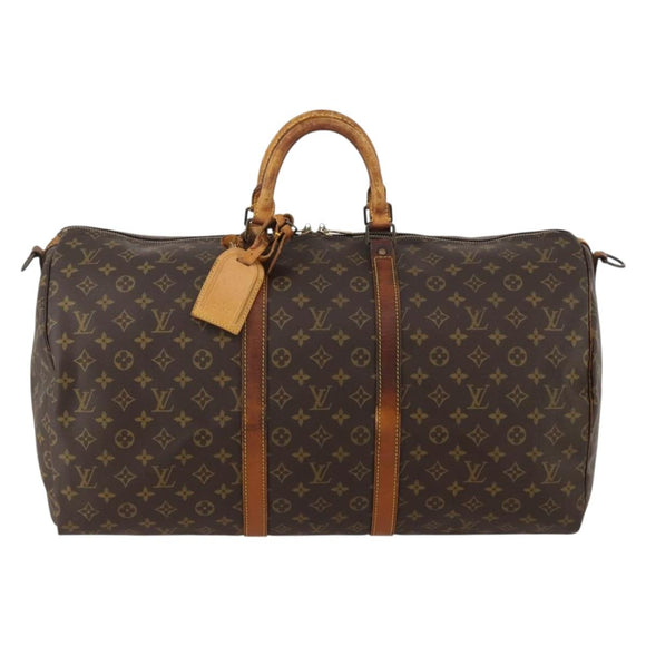 LOUIS VUITTON Monogram Keepall Bandouliere 55 Boston Bag M41414 LV Auth bs36149