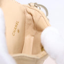 CHANEL Mini Mini Matelasse Charm Lamb Skin Beige CC Auth bs36151-18