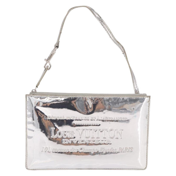 LOUIS VUITTON Monogram Miroir Pochette Platt Pouch Silver M95277 LV Auth bs36152