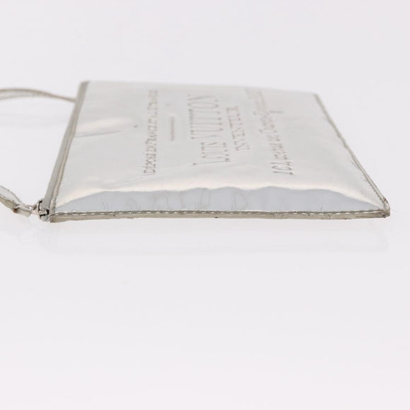 LOUIS VUITTON Monogram Miroir Pochette Platt Pouch Silver M95277 LV Auth bs36152