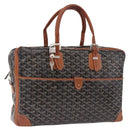 GOYARD Herringbone Boston Bag PVC Black Silver Auth bs36155-1