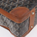 GOYARD Herringbone Boston Bag PVC Black Silver Auth bs36155-10
