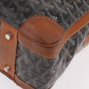 GOYARD Herringbone Boston Bag PVC Black Silver Auth bs36155-11