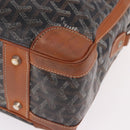 GOYARD Herringbone Boston Bag PVC Black Silver Auth bs36155-13