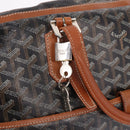GOYARD Herringbone Boston Bag PVC Black Silver Auth bs36155-15