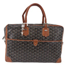 GOYARD Herringbone Boston Bag PVC Black Silver Auth bs36155-2