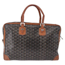 GOYARD Herringbone Boston Bag PVC Black Silver Auth bs36155-3