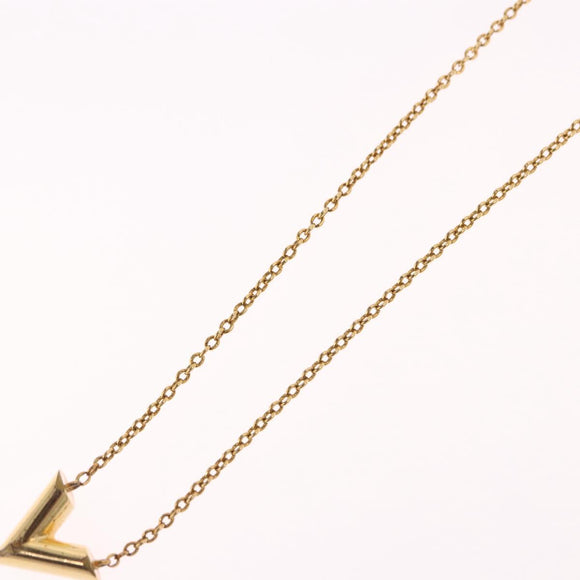 LOUIS VUITTON Essential V Necklace Gold M61083 LV Auth bs36156