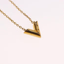 LOUIS VUITTON Essential V Necklace Gold M61083 LV Auth bs36156-3