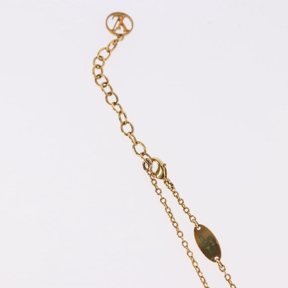 LOUIS VUITTON Essential V Necklace Gold M61083 LV Auth bs36156