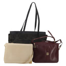 GIVENCHY Shoulder Bag Leather 3 Set Beige Black Red Auth bs36160-1