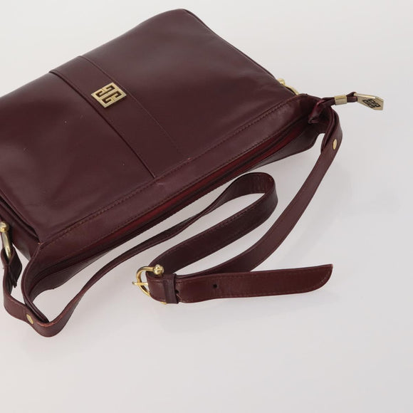 GIVENCHY Shoulder Bag Leather 3 Set Beige Black Red Auth bs36160