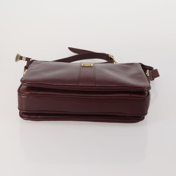 GIVENCHY Shoulder Bag Leather 3 Set Beige Black Red Auth bs36160