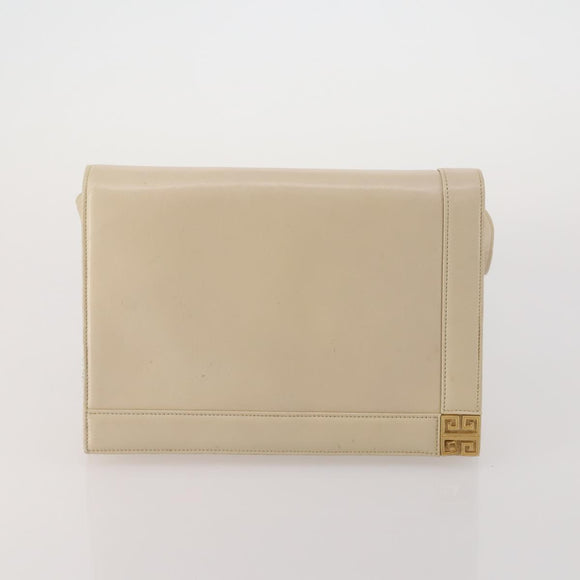 GIVENCHY Shoulder Bag Leather 3 Set Beige Black Red Auth bs36160