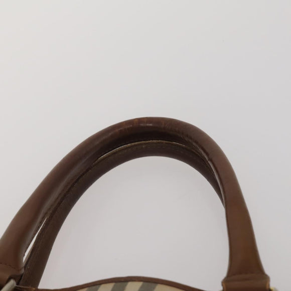 Burberrys Nova Check Hand Bag Canvas nylon 2 Set Black Beige Auth bs36161