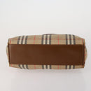 Burberrys Nova Check Hand Bag Canvas nylon 2 Set Black Beige Auth bs36161-7